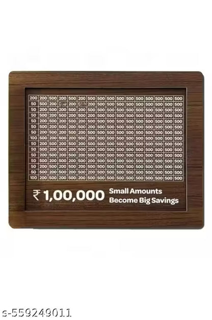 Wooden Piggy Bank for Kids & Adults, Coin Box with Carved Design, Savings Box, Mini Bank, Donation Box, Smart MoneyBox, Wooden Coin Box, Money Saver, Piggy Bank with Numbers